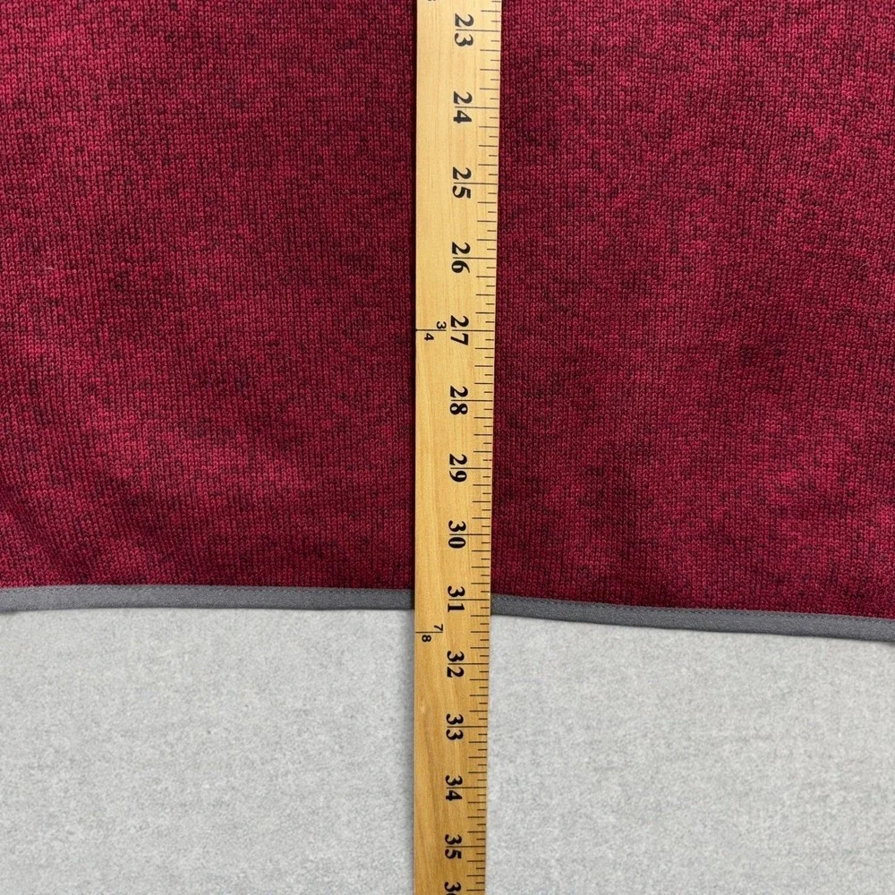 LL Bean Sweater Fleece Pullover Mens 3XL Tall Maroon Heather Snap Mock Neck